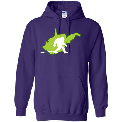 West Virginia State Bigfoot Hunter T-shirt Purple