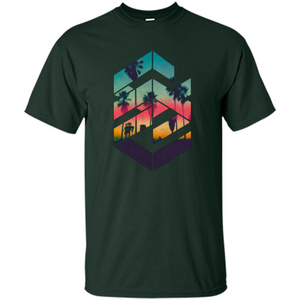 Summer T-shirt Geometric Sunset Beach