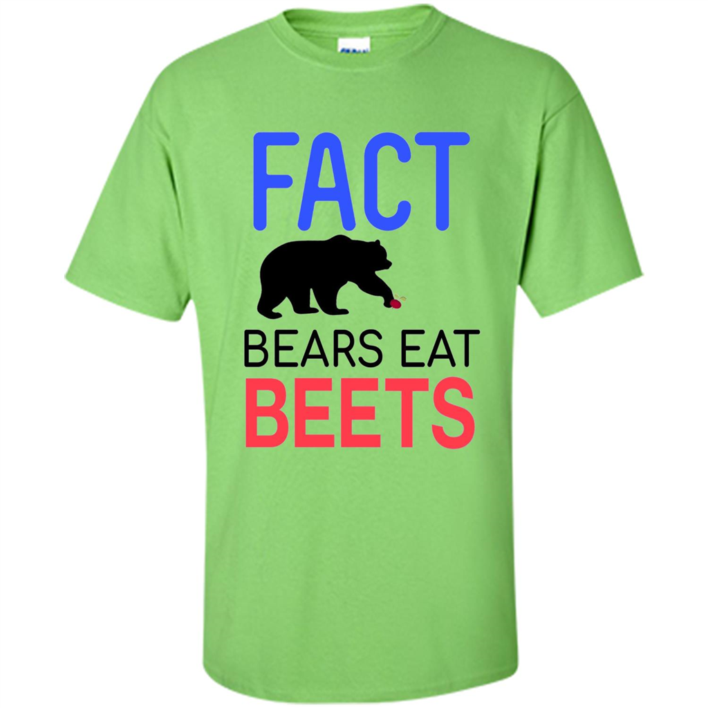 FACT Bears Eat Beets T-shirt Funny Men Women Novelty Gift Lime