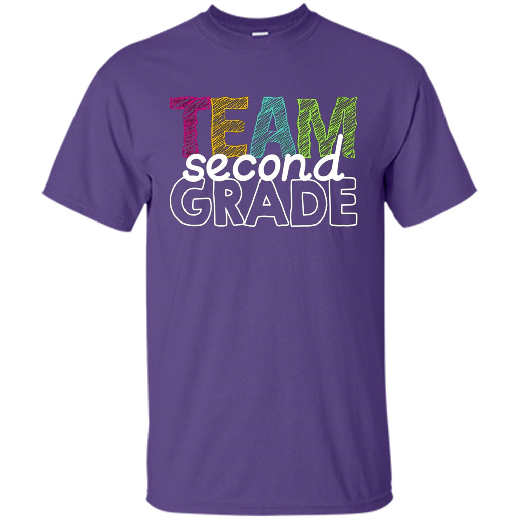 Team Second Grade Teacher T-Shirt Purple