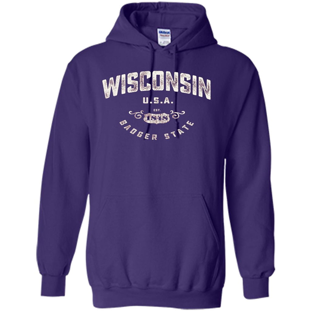 Wisconsin Badger State T-shirt Purple