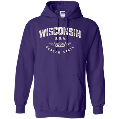 Wisconsin Badger State T-shirt Purple