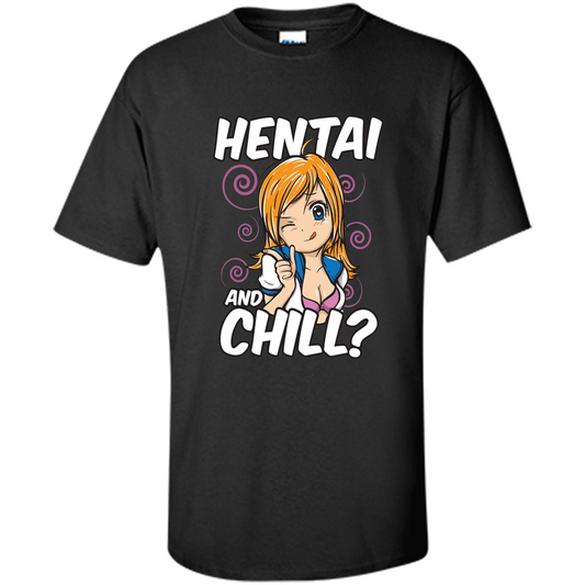 Anime Hentai and Chill T-Shirt Black