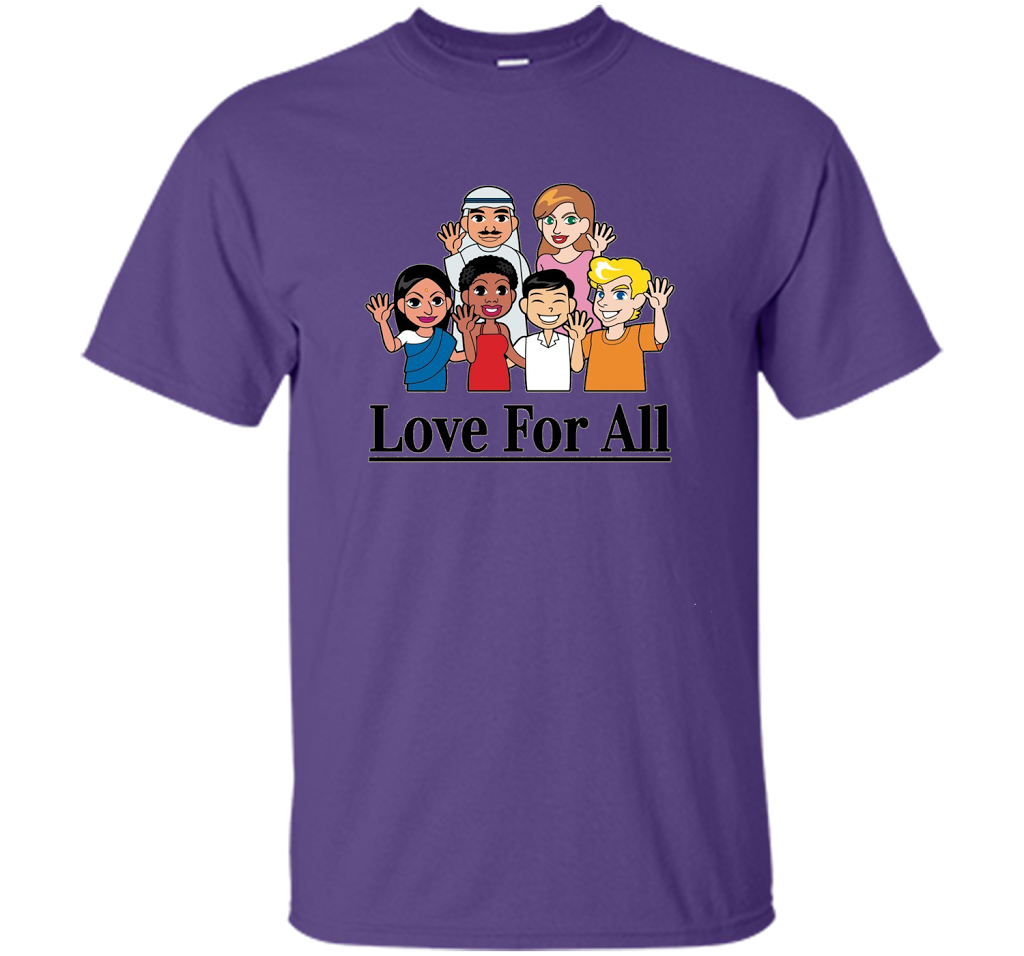 Love For All- Multicultural Race Unity Diversity T-Shirt cool shirt Purple