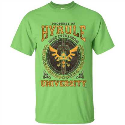 Property Of Hyrule Hero In Training Unicersity T-shirt Lime