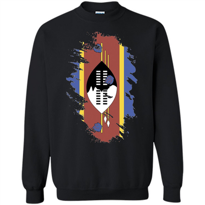 Flag of Swaziland T-shirt National Swaziland T-shirt Black