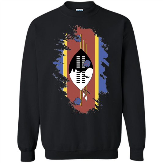 Flag of Swaziland T-shirt National Swaziland T-shirt Black