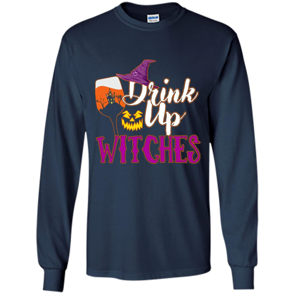 Drink Up Witches T Shirt Funny Halloween Costume Navy