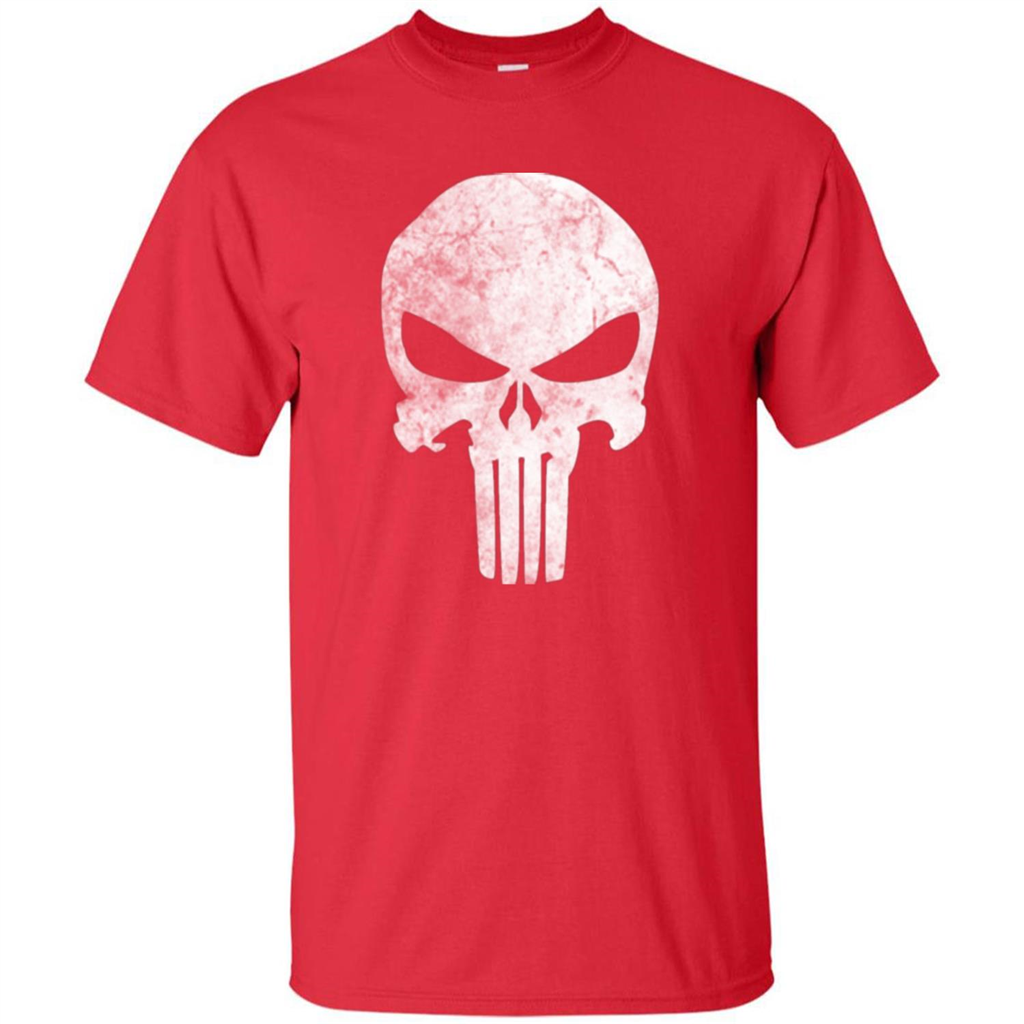 Punisher Skull Grunge T-shirt Red