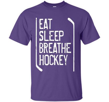 Hockey T-shirt Eat Sleep Breathe Hockey Purple