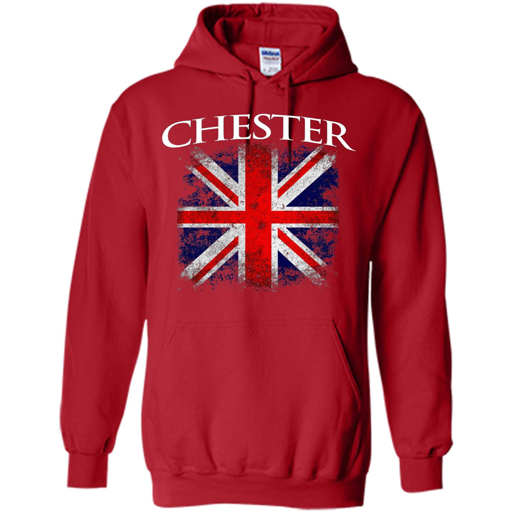 Chester England British Flag T-shirt Red