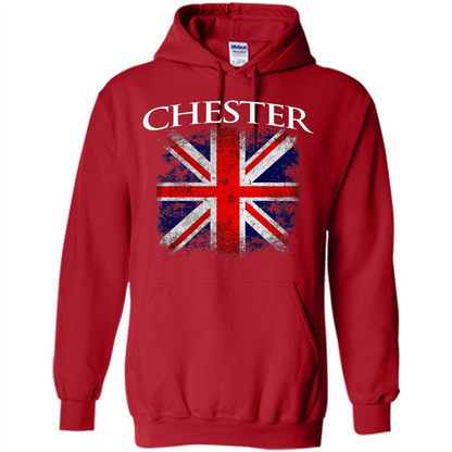 Chester England British Flag T-shirt Red