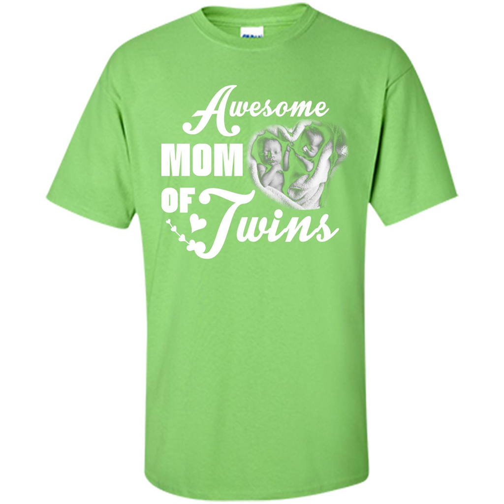 Mommy T-shirt Awesome Mom Of Twins Lime
