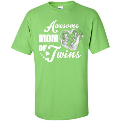 Mommy T-shirt Awesome Mom Of Twins Lime