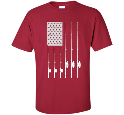 Patriotic Fishing T-Shirt with American USA Flag Great Gift shirt Cardinal