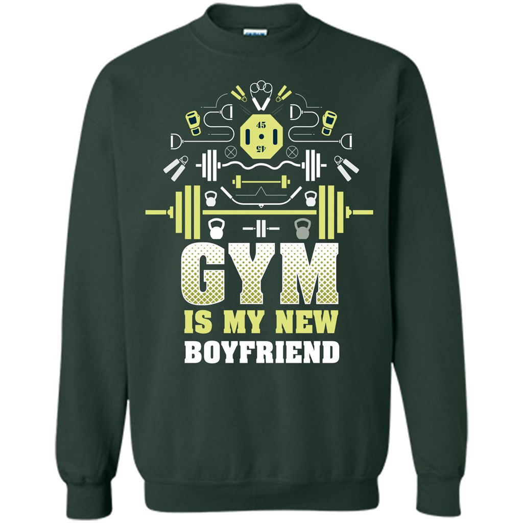 Gym Girl T-shirt Gym Is My New Boyfriend Forest Green