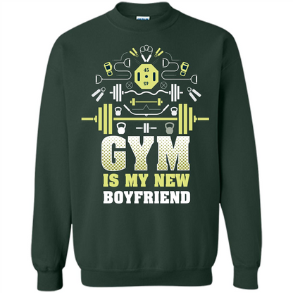 Gym Girl T-shirt Gym Is My New Boyfriend Forest Green