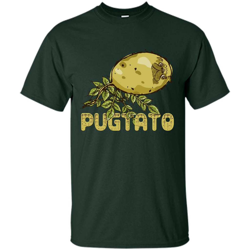 Pug Love Pug And Potato T-shirt Forest Green