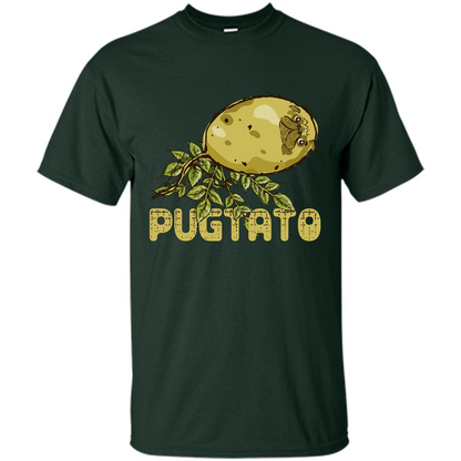 Pug Love Pug And Potato T-shirt Forest Green
