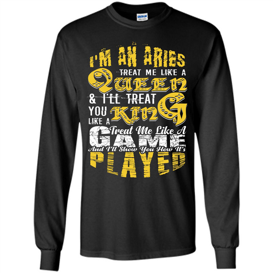 Aries T-shirt Im An Aries Treat Me Like A Queen T-shirt Orange