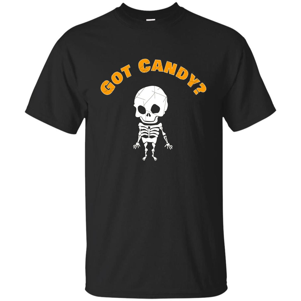 Cute Skeleton Asking For Candy Halloween T-shirt Black