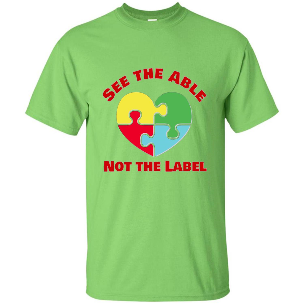 Autism Awareness T-shirt See the Able Not the Label Lime