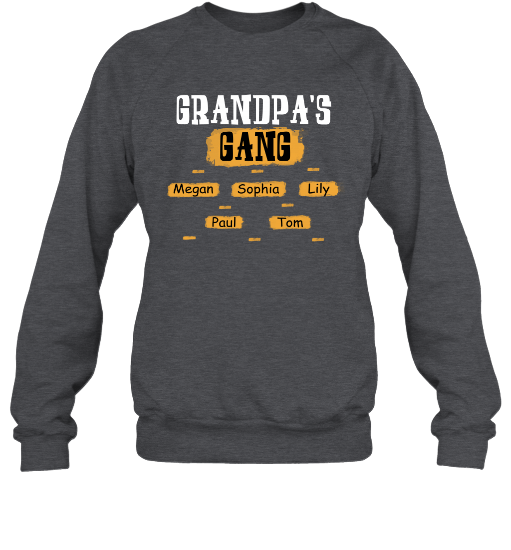 Grandpa's Gangs (Customized Name) Sweatshirt Sweatshirt Dark Heather