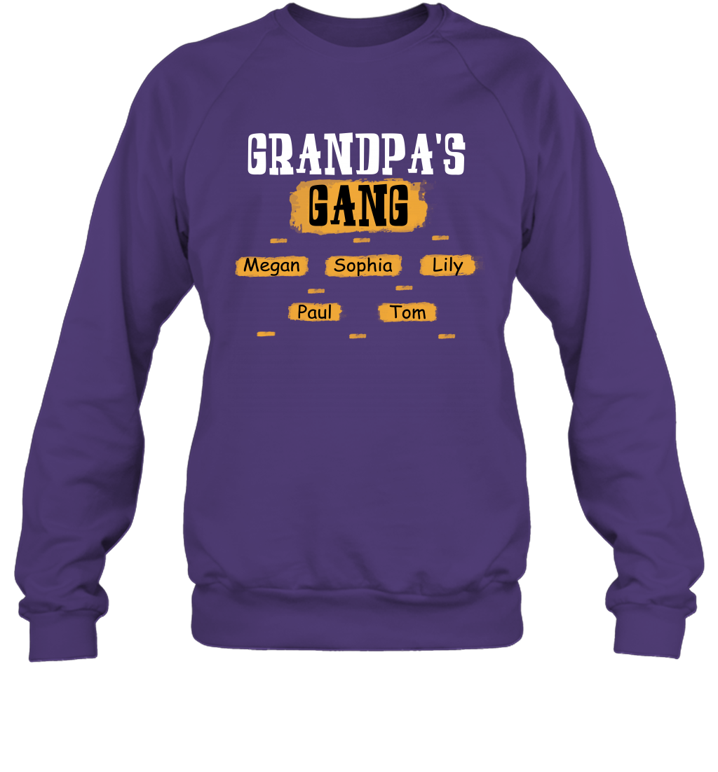 Grandpa's Gangs (Customized Name) Sweatshirt Sweatshirt Purple