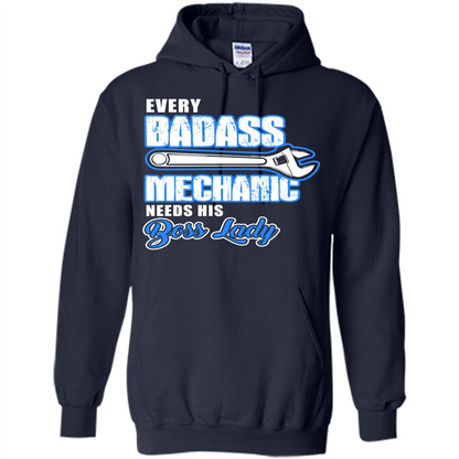 Every Badass Mechanic Needs His Boss Lady T-shirt Navy