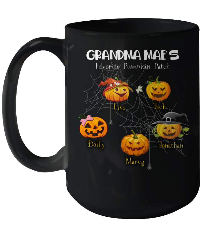 Grandma mae's favorite pumpkin patch Halloween Custom Ceramic Mug 15oz Ceramic Mug 15oz Black 15oz