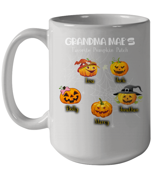 Grandma mae's favorite pumpkin patch Halloween Custom Ceramic Mug 15oz Ceramic Mug 15oz White 15oz