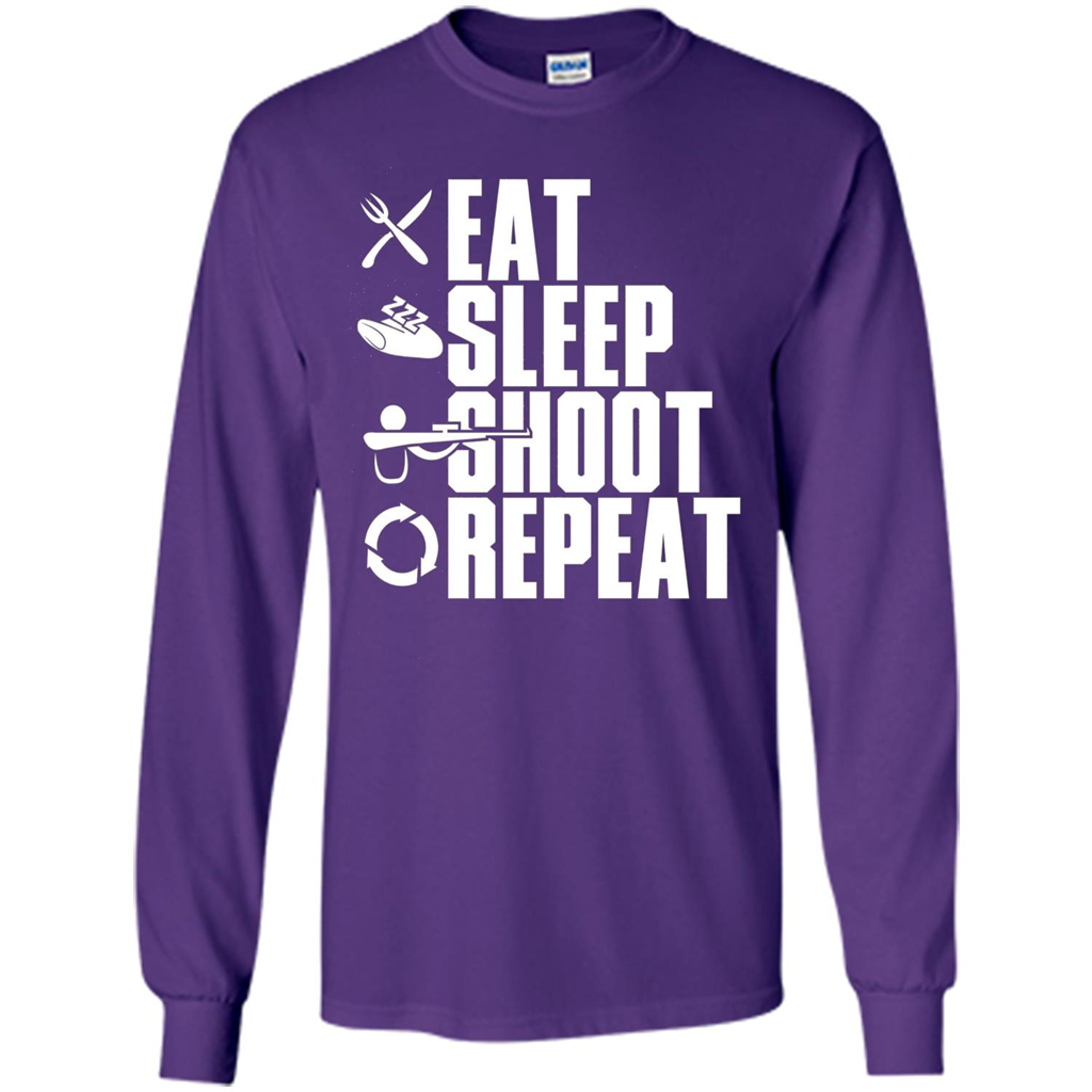 Eat Sleep Shoot Repeat T-shirt Purple