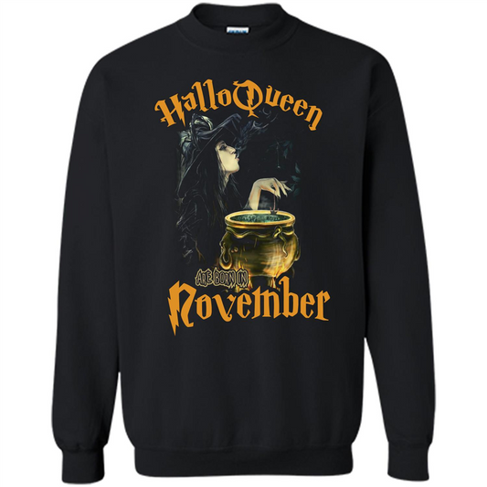 HalloQueen Are Born In November T-shirt Black