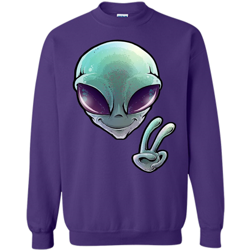 Peace Alien T-shirt Purple