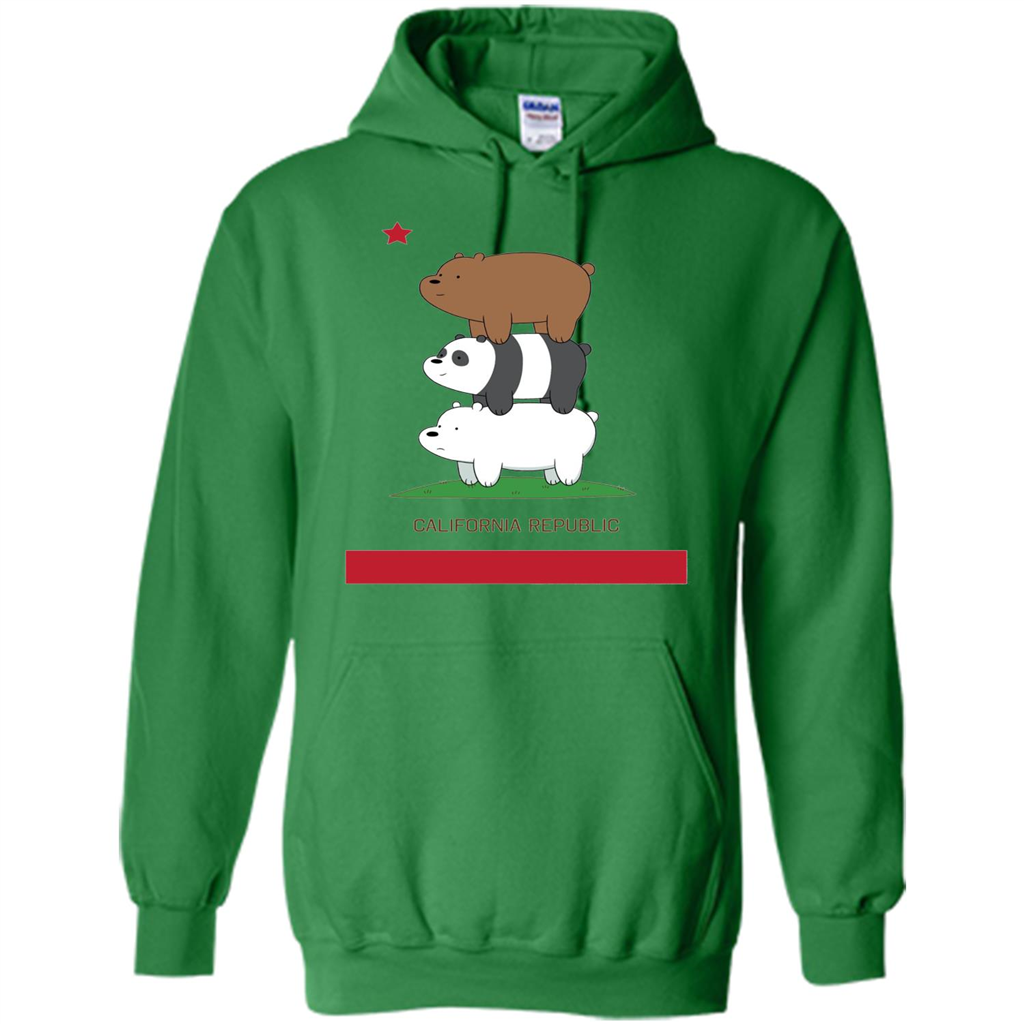 CN We Bare Bears California Flag Stack T-shirt Irish Green