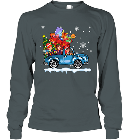 Harry Potter On The Car Merry Christmas Long Sleeve T-Shirt Long Sleeve T-Shirt Dark Heather