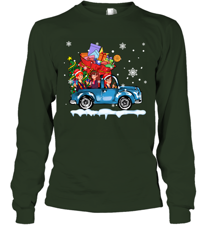 Harry Potter On The Car Merry Christmas Long Sleeve T-Shirt Long Sleeve T-Shirt Forest Green