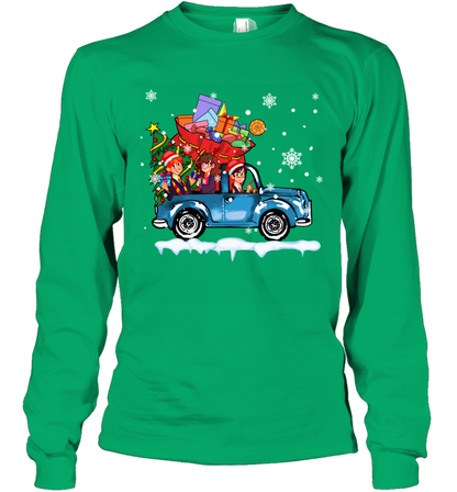 Harry Potter On The Car Merry Christmas Long Sleeve T-Shirt Long Sleeve T-Shirt Irish Green
