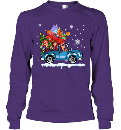 Harry Potter On The Car Merry Christmas Long Sleeve T-Shirt Long Sleeve T-Shirt Purple