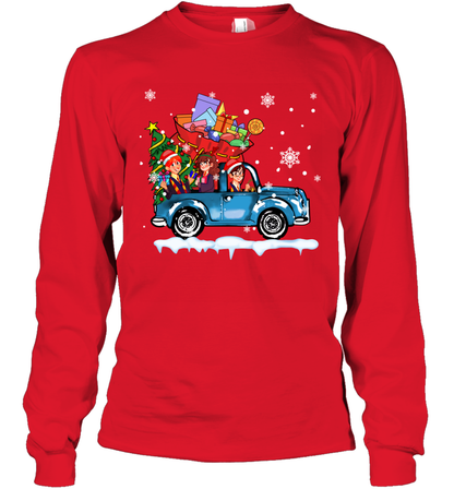 Harry Potter On The Car Merry Christmas Long Sleeve T-Shirt Long Sleeve T-Shirt Red
