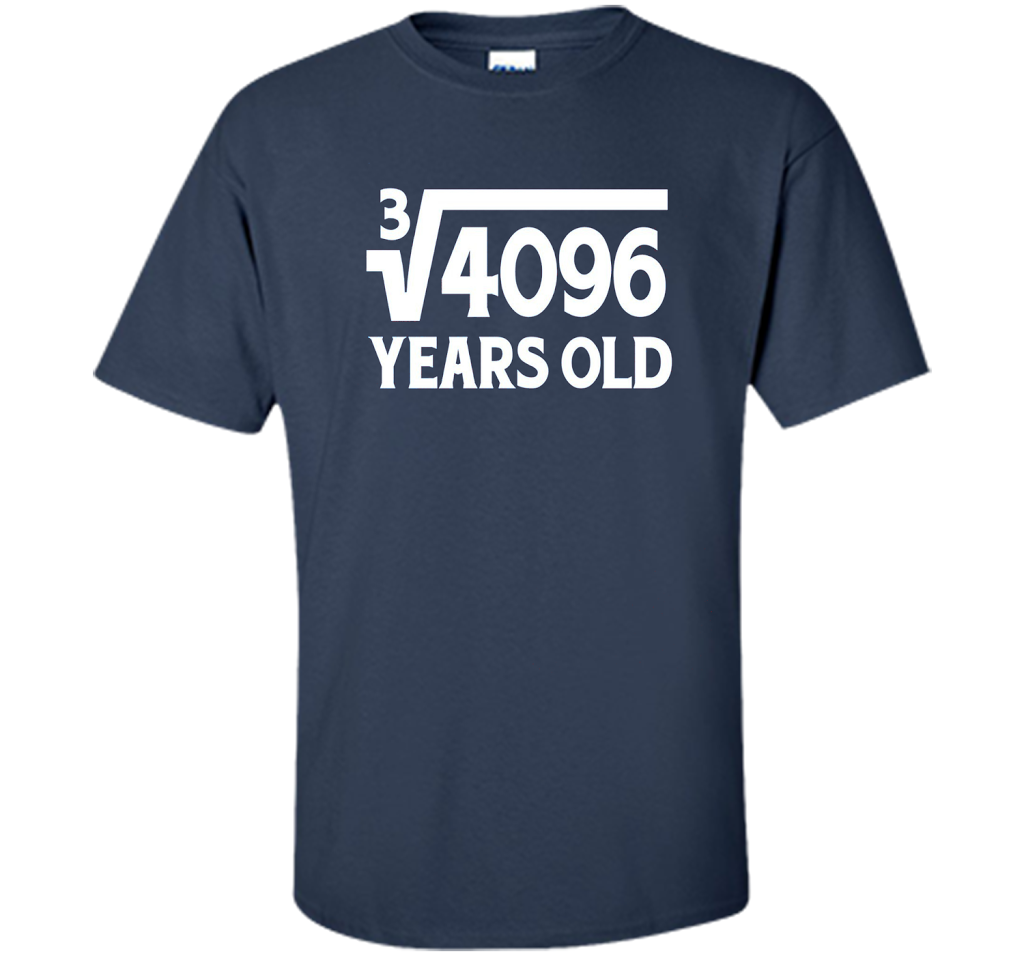 Funny Math Geek 16th Birthday Cube Root T-Shirt 16 Year Old shirt Navy