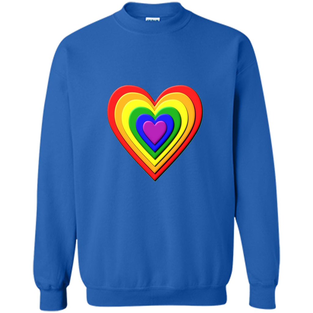 LGBT T-shirt Rainbow Heart T-shirt Royal