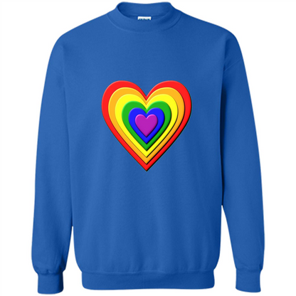 LGBT T-shirt Rainbow Heart T-shirt Royal