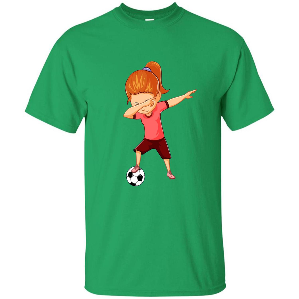 Soccer T-shirt For Girls Funny Dabbing Dab Dance Soccer Ball Irish Green