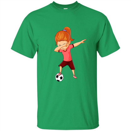 Soccer T-shirt For Girls Funny Dabbing Dab Dance Soccer Ball Irish Green