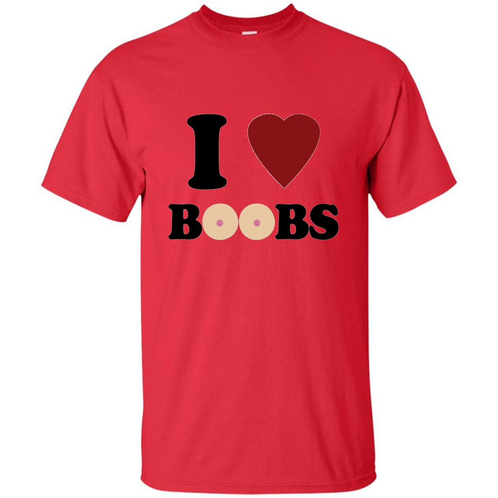 I Love Boobs T-shirt Red
