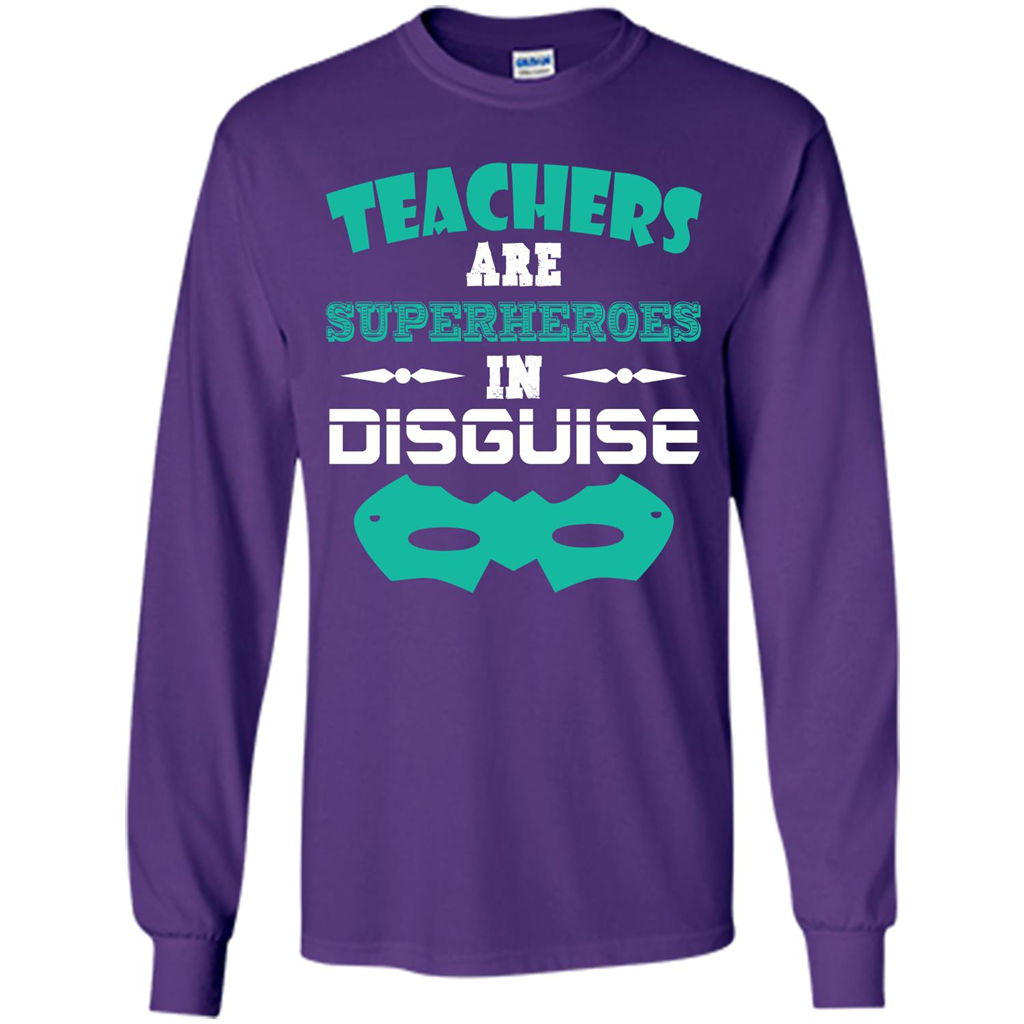 Teacher T-shirt Teachers Are Superheroes In Disguise Purple