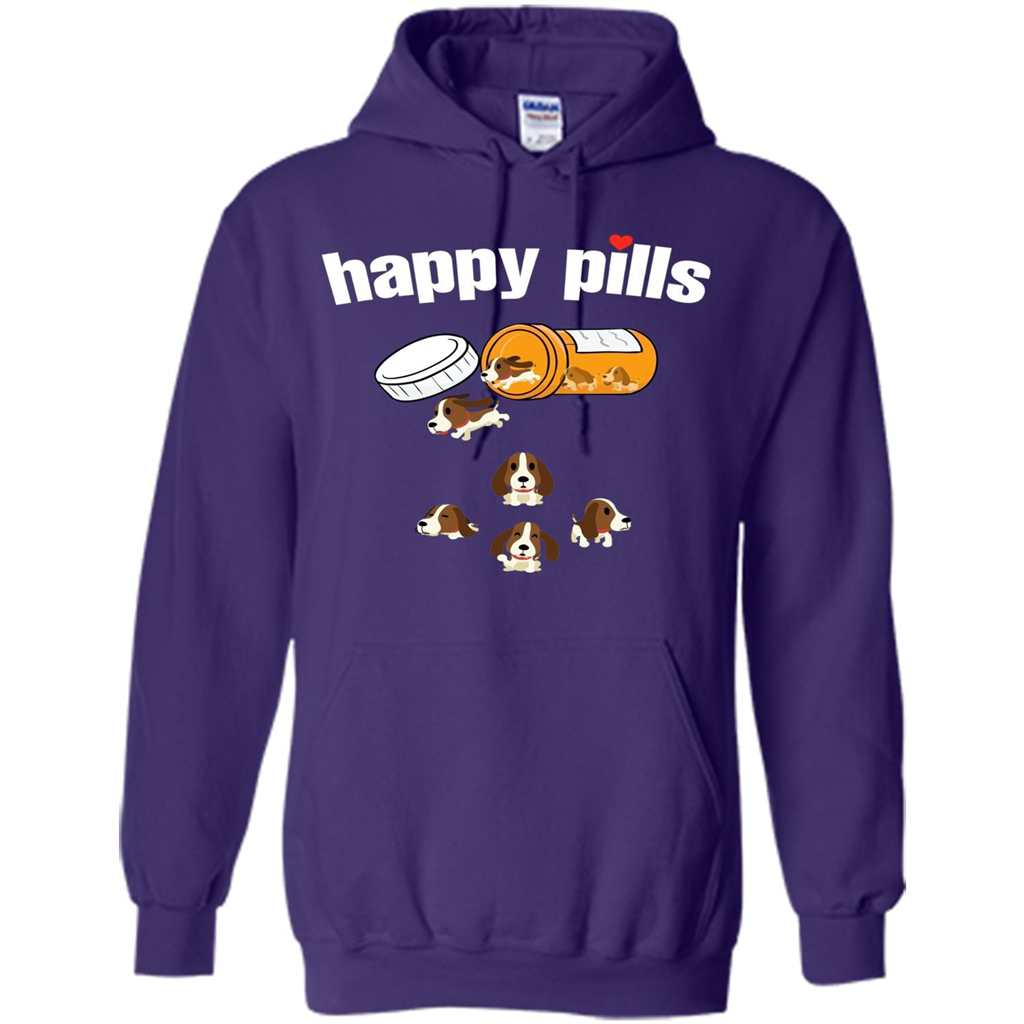 Dog Lover T-shirt Happy Pills T-shirt Purple