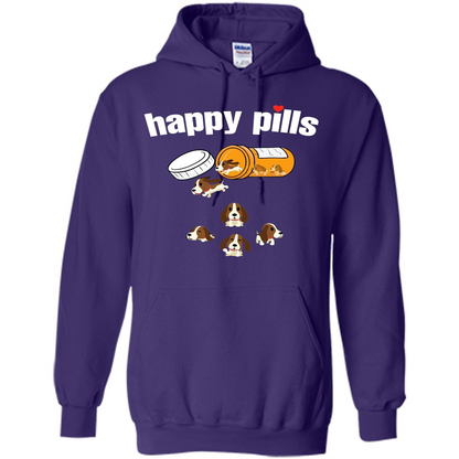 Dog Lover T-shirt Happy Pills T-shirt Purple