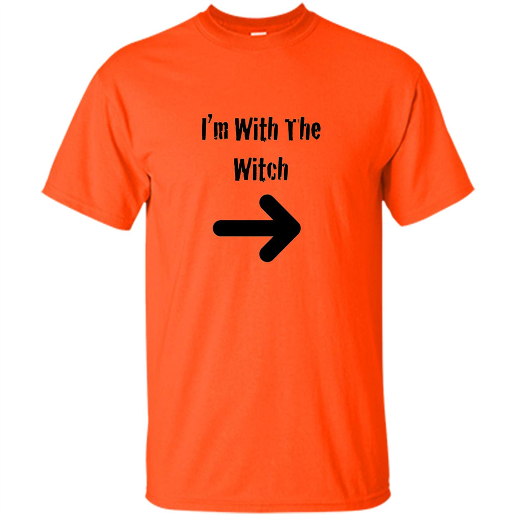 Halloween Couples Costume T-shirt I'm With The Witch Orange